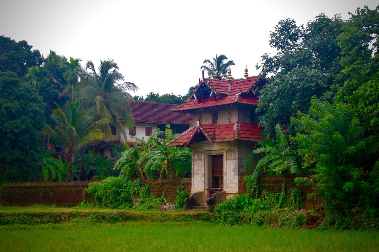 Ornate entrance to Sree Balanarasimhamurthy Temple, Tharakkal Warriem.